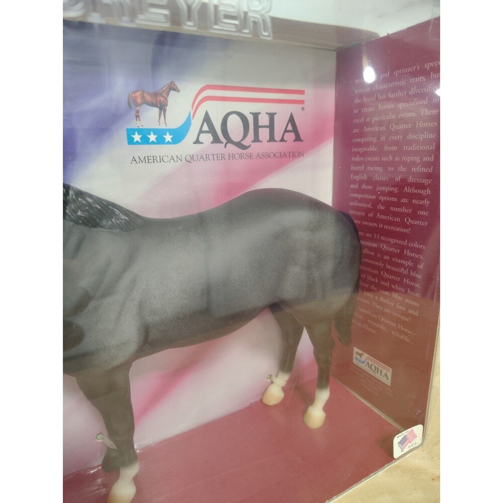 VINTAGE BREYER #1160 BLUE ROAN FIGURE New AQHA AMERICAN QUARTER HORSE RETIRED - Picture 2 of 10